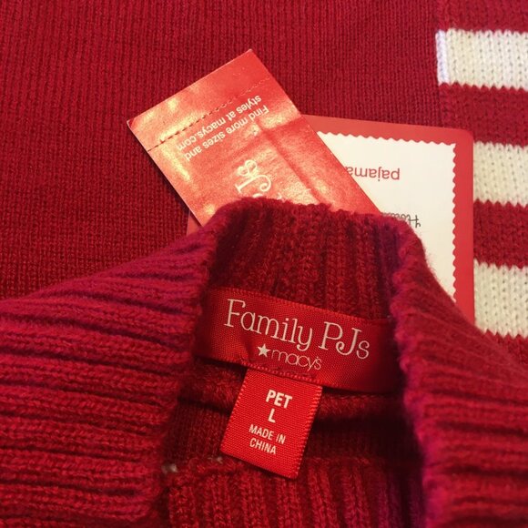 Pet Sweater Matching Family PJs Large Red White Strip Holiday - Picture 4 of 6